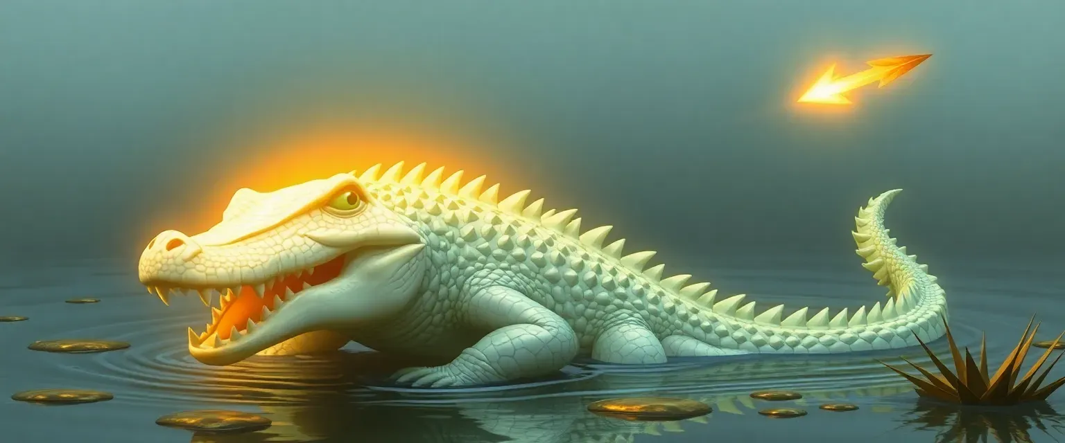 An albino crocodile with godly powers seeks adventure beyond his swampy realm after discovering a mysterious arrow.